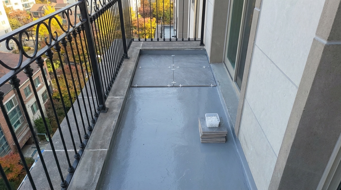 타일 시공 초반