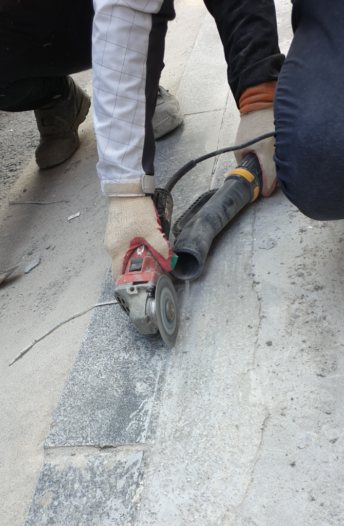 경계선 커팅 작업