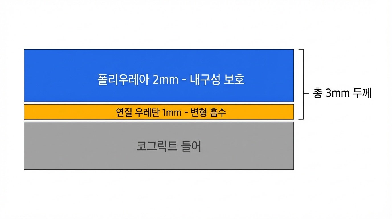 우레탄 + 폴리우레아 2층 구조